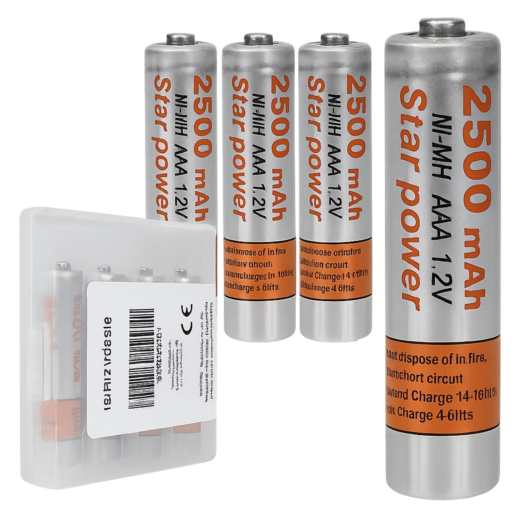 STAR POWER BATERIA AKUMULATOREK AAA 4 szt TYP1 2500mAh MAŁE
