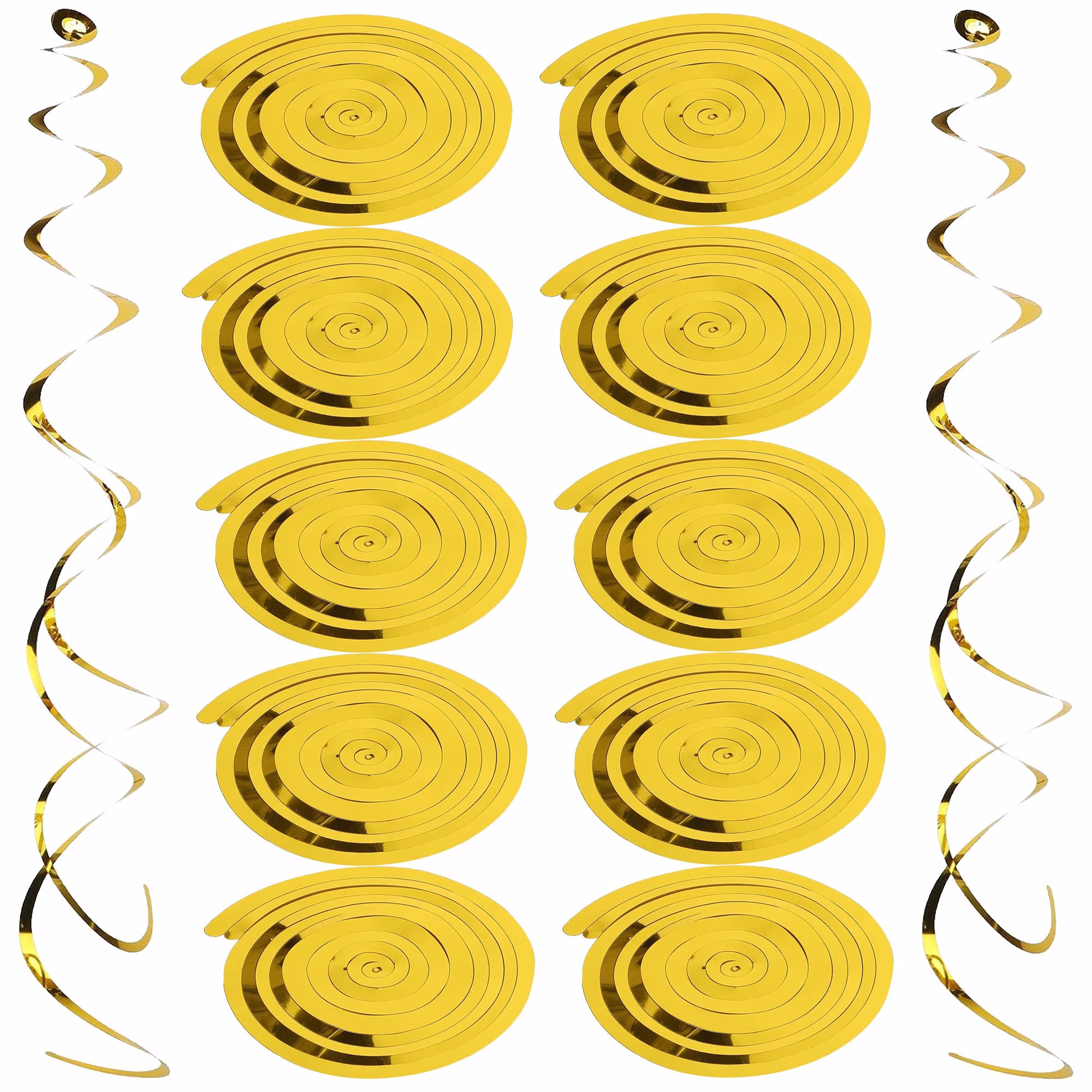 10x SPIRALA SERPENTYNA 75CM - złoty