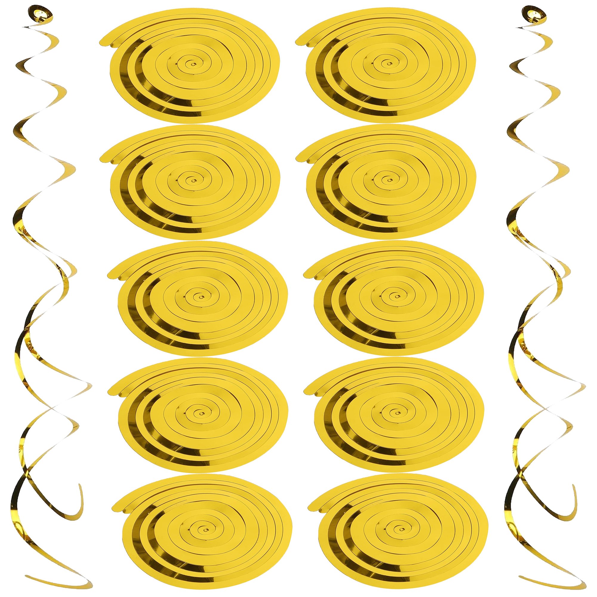 10x SPIRALA SERPENTYNA 75CM - złoty